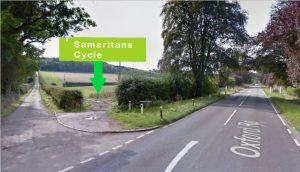 car park entrance of the Samaritans Cycle